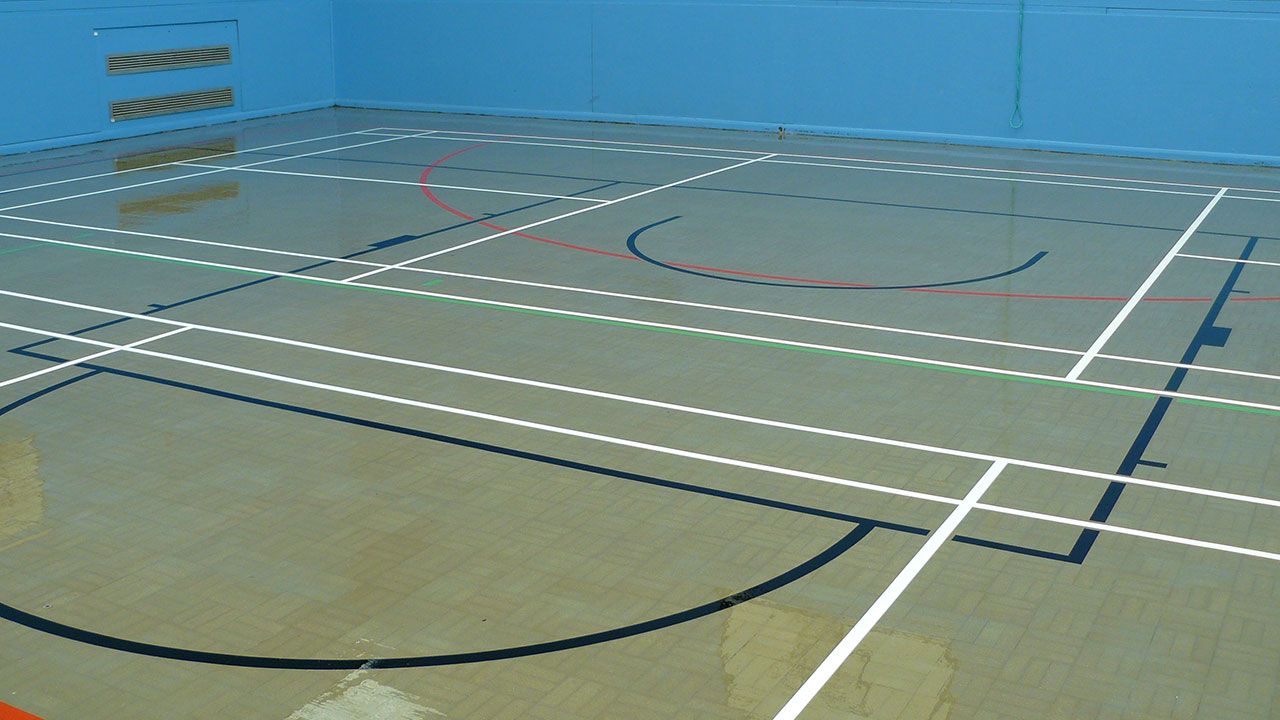 sports floor after granwood flooring refurbishment