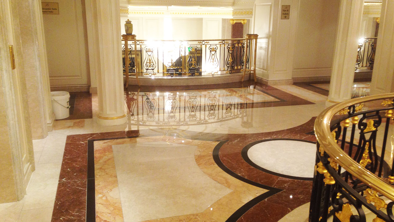 Stone Floor Restoration, The Bentley Hotel, Knightsbridge